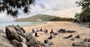 Morning Meditation at Naiharn Beach in phuket