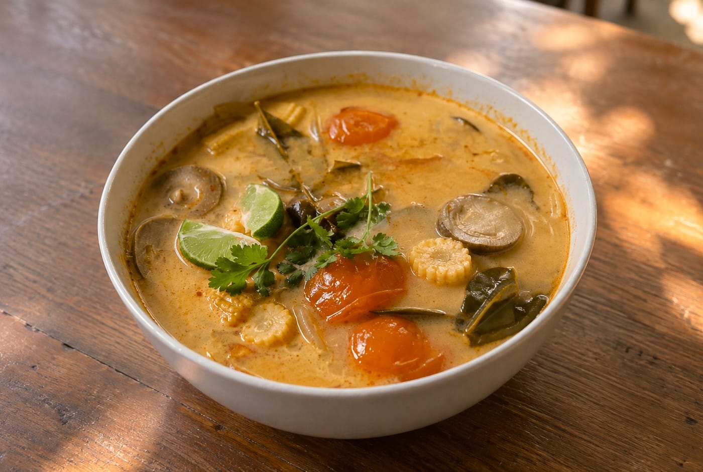 Vegetarian Tom Yam Soup at the Meditation Retreat